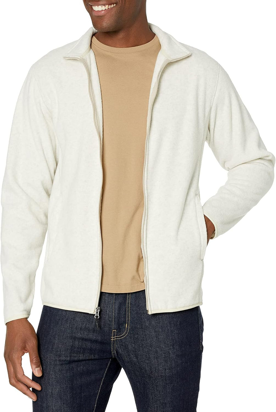 Men's Full-Zip Polar Fleece Jacket with Zippered Pockets for Cold Outdoor Weather (Available in Big & Tall)