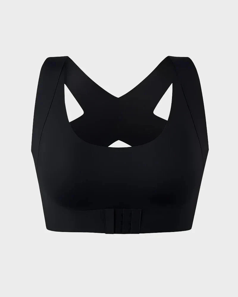 Cross Back Front Closure Wireless Posture Support Bra