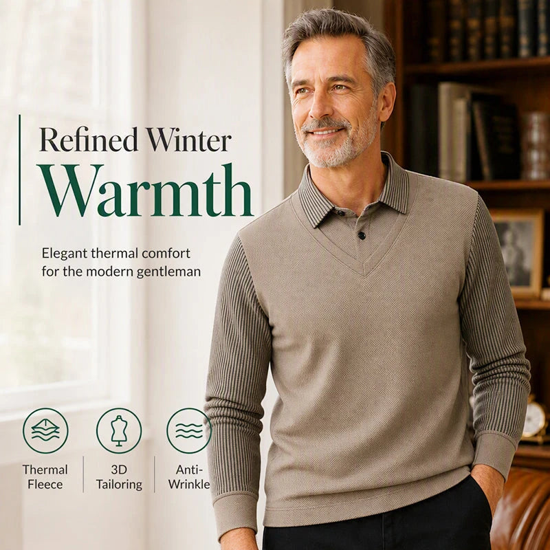 Men's False Two-Piece Long Sleeve Top