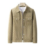 Men's Faux Suede Checkerboard Jacket