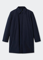 Water-repellent quilted trench coat