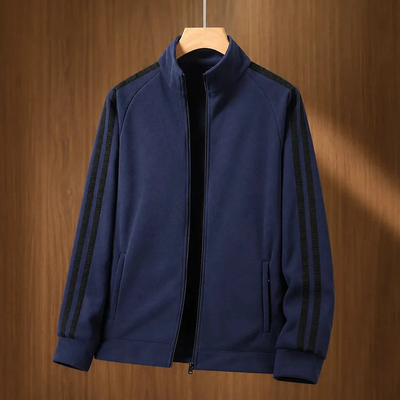 Striped Fleece Zip Jacket