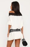 Off Shoulder Satin Mini Dress