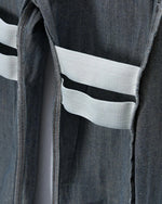 Washed Bamboo Weave Baggy Jeans