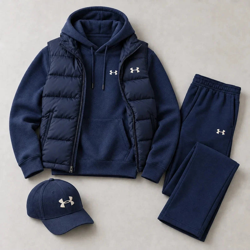 Winter Puffer Vest Hoodie Outfit Set