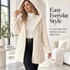 Women's Fuzzy Sherpa Hooded Cardigan, Soft Plush Fleece Open Front Coat
