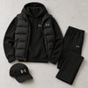 Winter Puffer Vest Hoodie Outfit Set