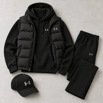 Winter Puffer Vest Hoodie Outfit Set
