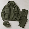 Winter Puffer Vest Hoodie Outfit Set