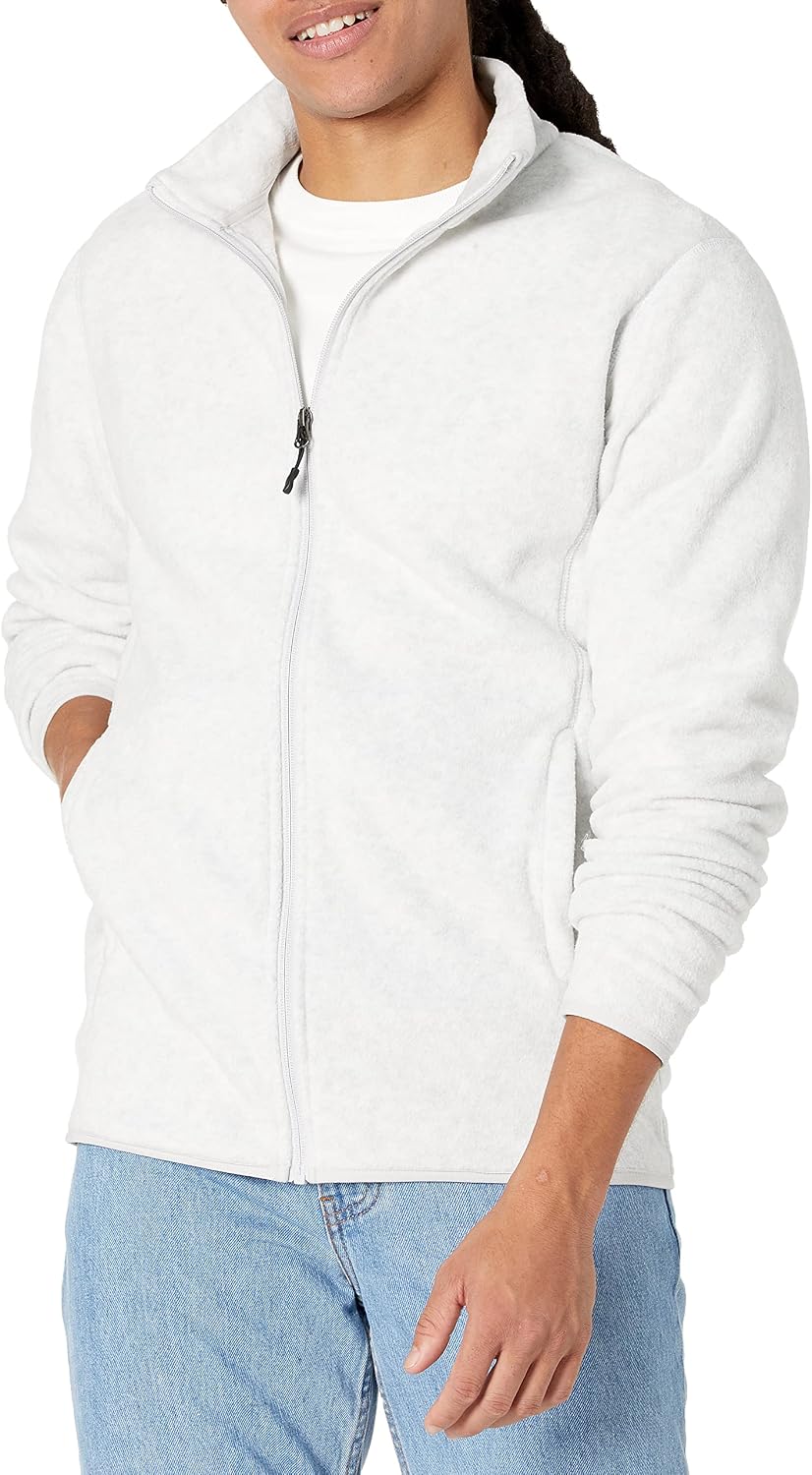Men's Full-Zip Polar Fleece Jacket with Zippered Pockets for Cold Outdoor Weather (Available in Big & Tall)