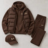 Winter Puffer Vest Hoodie Outfit Set
