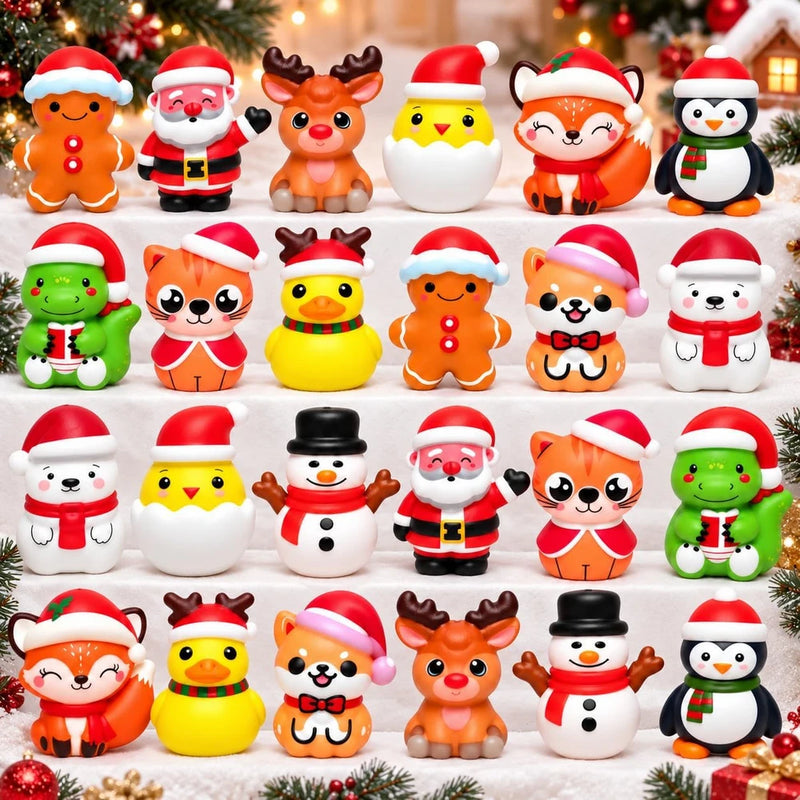 24PCS Animal Squishy Toys, Slow Rising Squishy Stress Fidget Toys,Squishies Party Favors for Adult, Treasure Chest Prizes, Classroom Prizes Christmas Party Favors,Stocking Stuffers Gifts