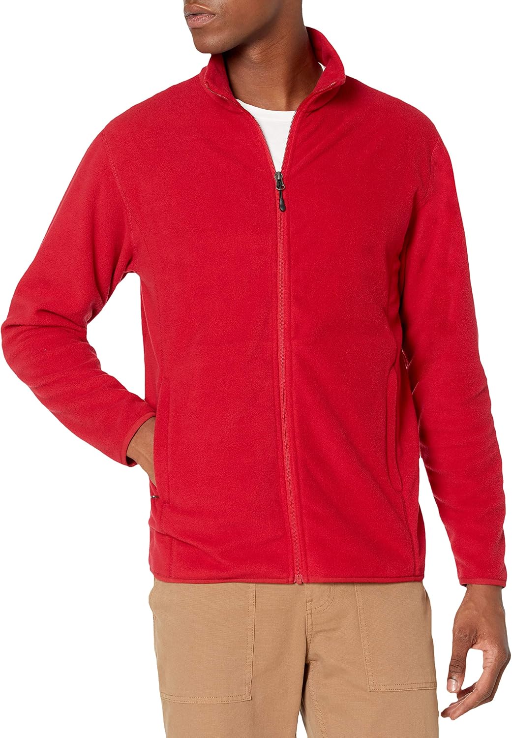 Men's Full-Zip Polar Fleece Jacket with Zippered Pockets for Cold Outdoor Weather (Available in Big & Tall)