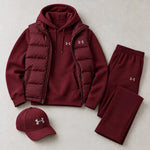 Winter Puffer Vest Hoodie Outfit Set