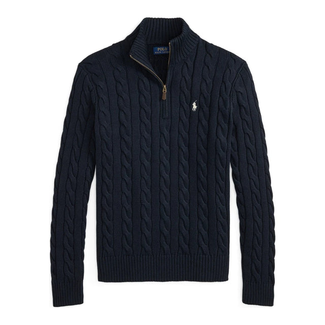 Polo Ralph Lauren Pull camionneur torsadé en coton Homme – Bleu marine