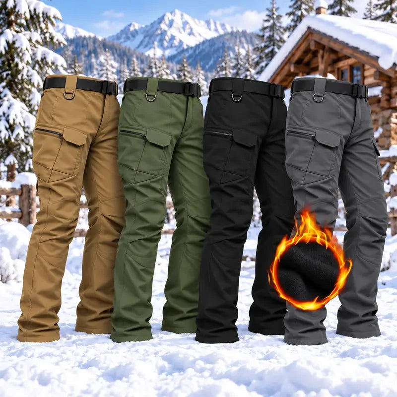 HOMUG Men's Windproof & Warm Tactical Cargo Pants for Outdoors