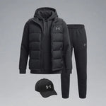 Winter Puffer Vest Hoodie Outfit Set