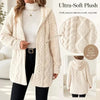 Women's Fuzzy Sherpa Hooded Cardigan, Soft Plush Fleece Open Front Coat