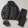 Winter Puffer Vest Hoodie Outfit Set