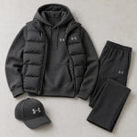 Winter Puffer Vest Hoodie Outfit Set