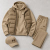 Winter Puffer Vest Hoodie Outfit Set