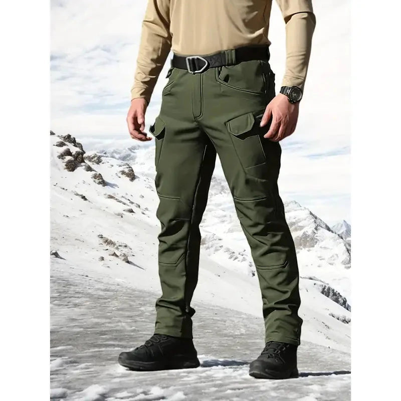 HOMUG Men's Windproof & Warm Tactical Cargo Pants for Outdoors